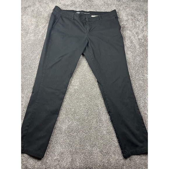 Dickies Pants - Dickies Pants Womens 16 Regular Fit Crafted For Women‎ Skinny Ankle  Black